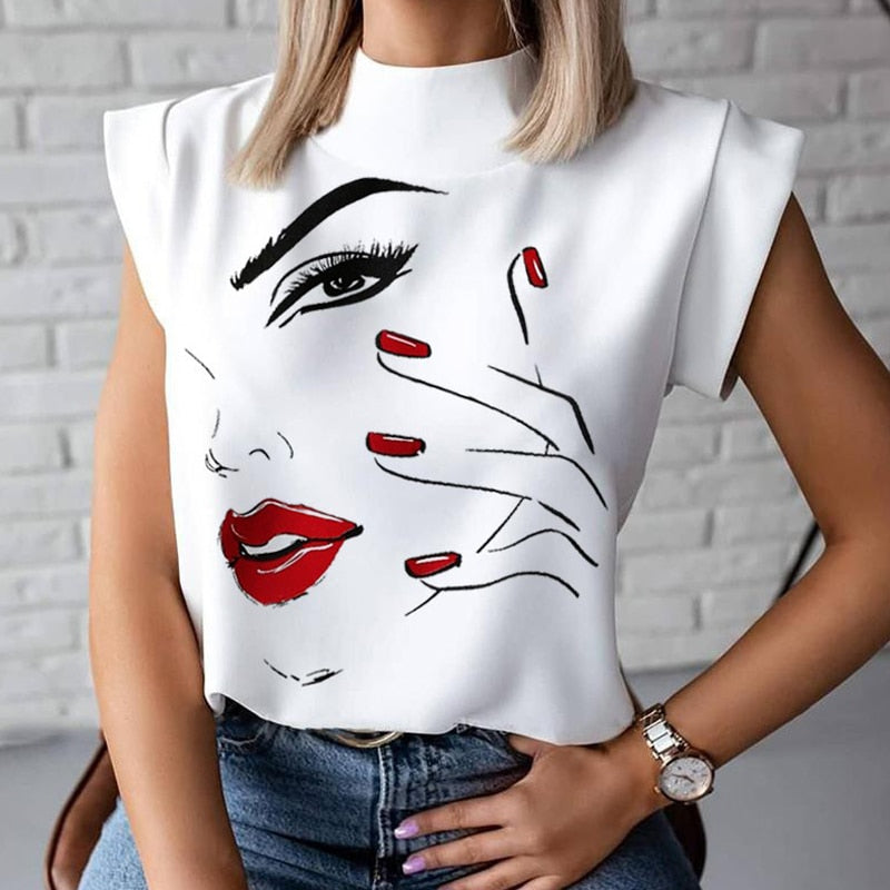 LIP PRINT BLOUSE 