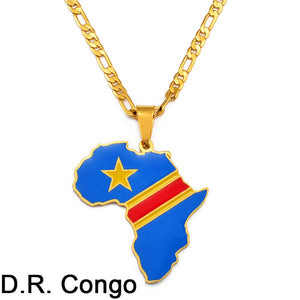 PENDENTIF A MOTIF DE CARTE D'AFRIQUE - BOSSOUASHOP