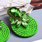 BOUCLES D'OREILLES RONDES EN CRISTAL COLORÉ