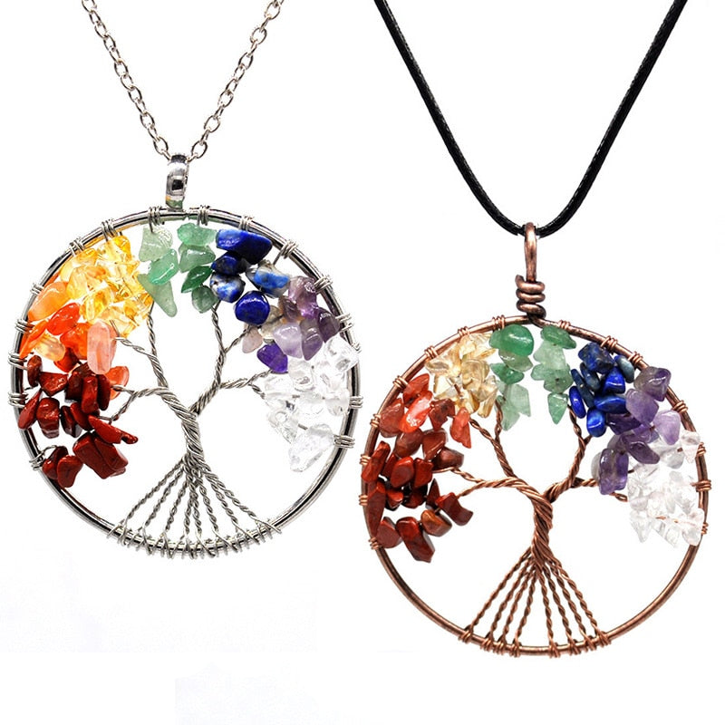 COLLIERS AVEC PENDENTIF EN PIERRES NATURELLES