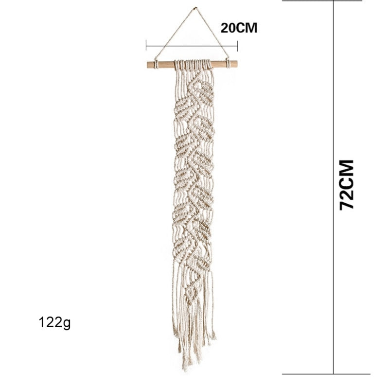 TAPISSERIE MURALE SUSPENDUE EN MACRAMÉ. STYLE BOHO. FAIT A LA MAIN