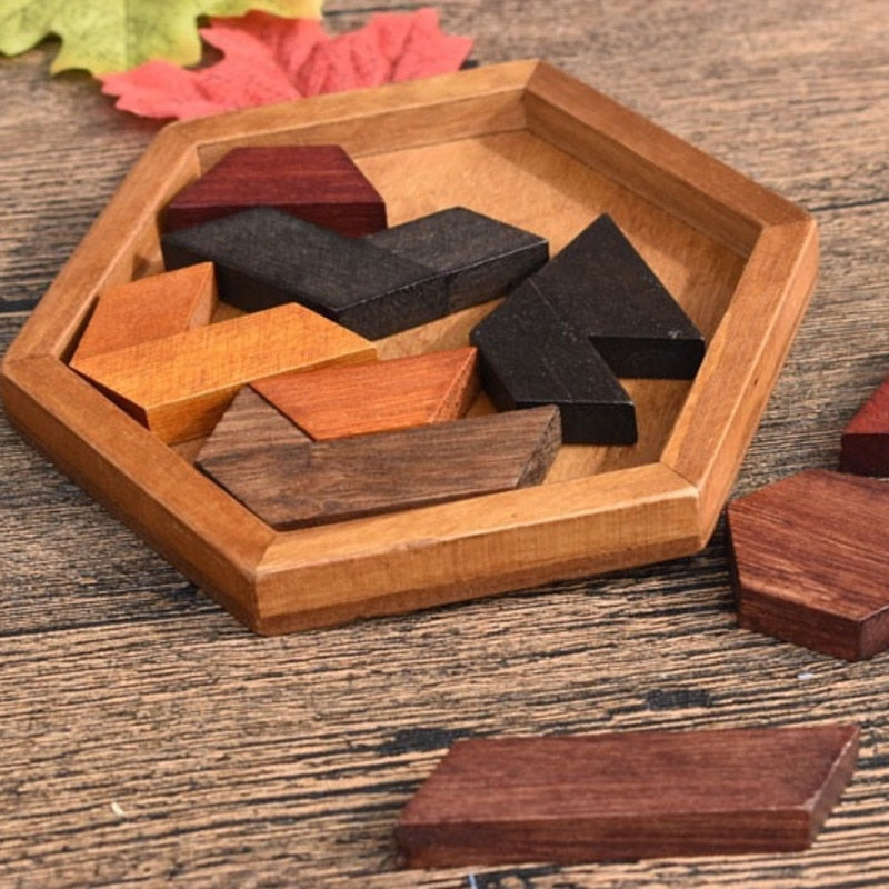 HEXAGONAL WOODEN PUZZLE 