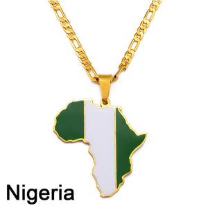 PENDENTIF A MOTIF DE CARTE D'AFRIQUE - BOSSOUASHOP