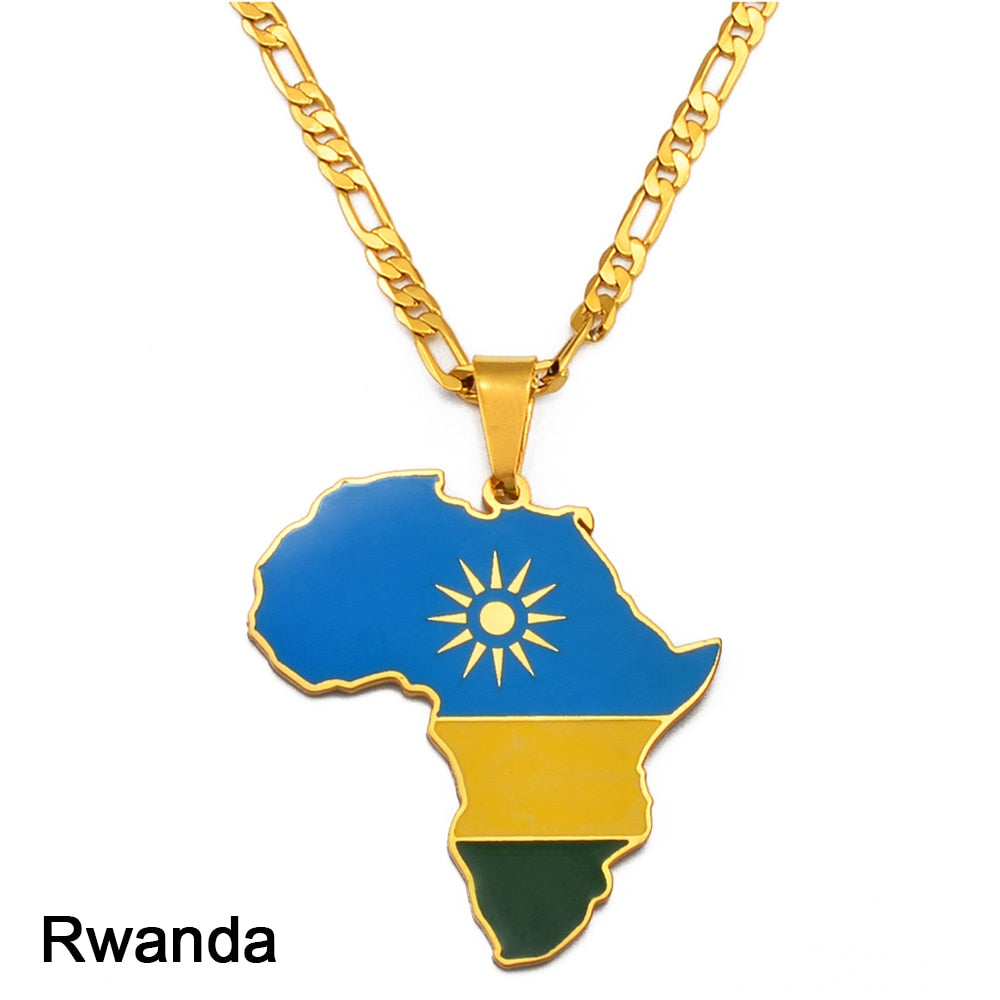 PENDENTIF A MOTIF DE CARTE D'AFRIQUE - BOSSOUASHOP