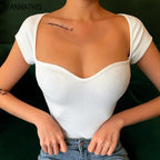 WHITE COTTON SHORT SLEEVE TOP 