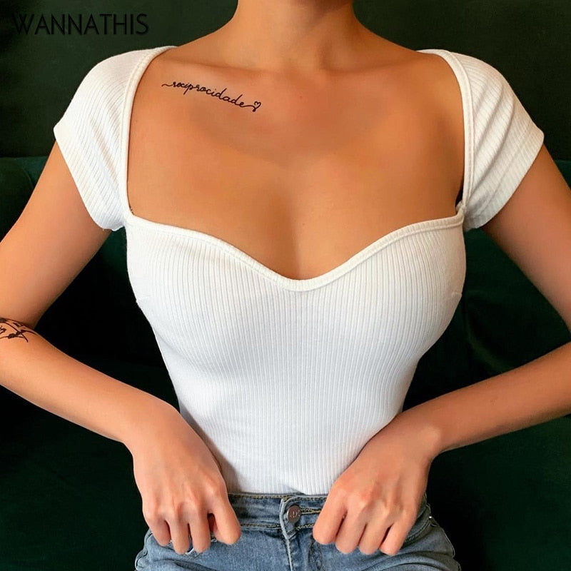 WHITE COTTON SHORT SLEEVE TOP 