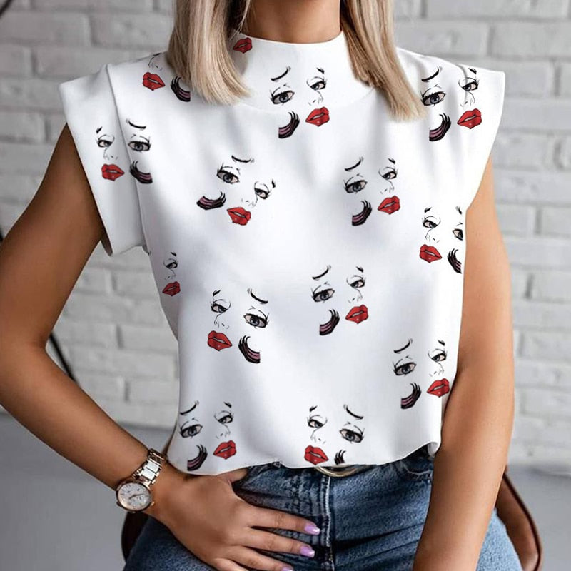 LIP PRINT BLOUSE 