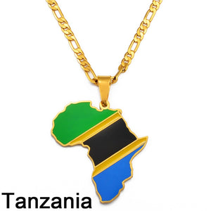 PENDENTIF A MOTIF DE CARTE D'AFRIQUE - BOSSOUASHOP