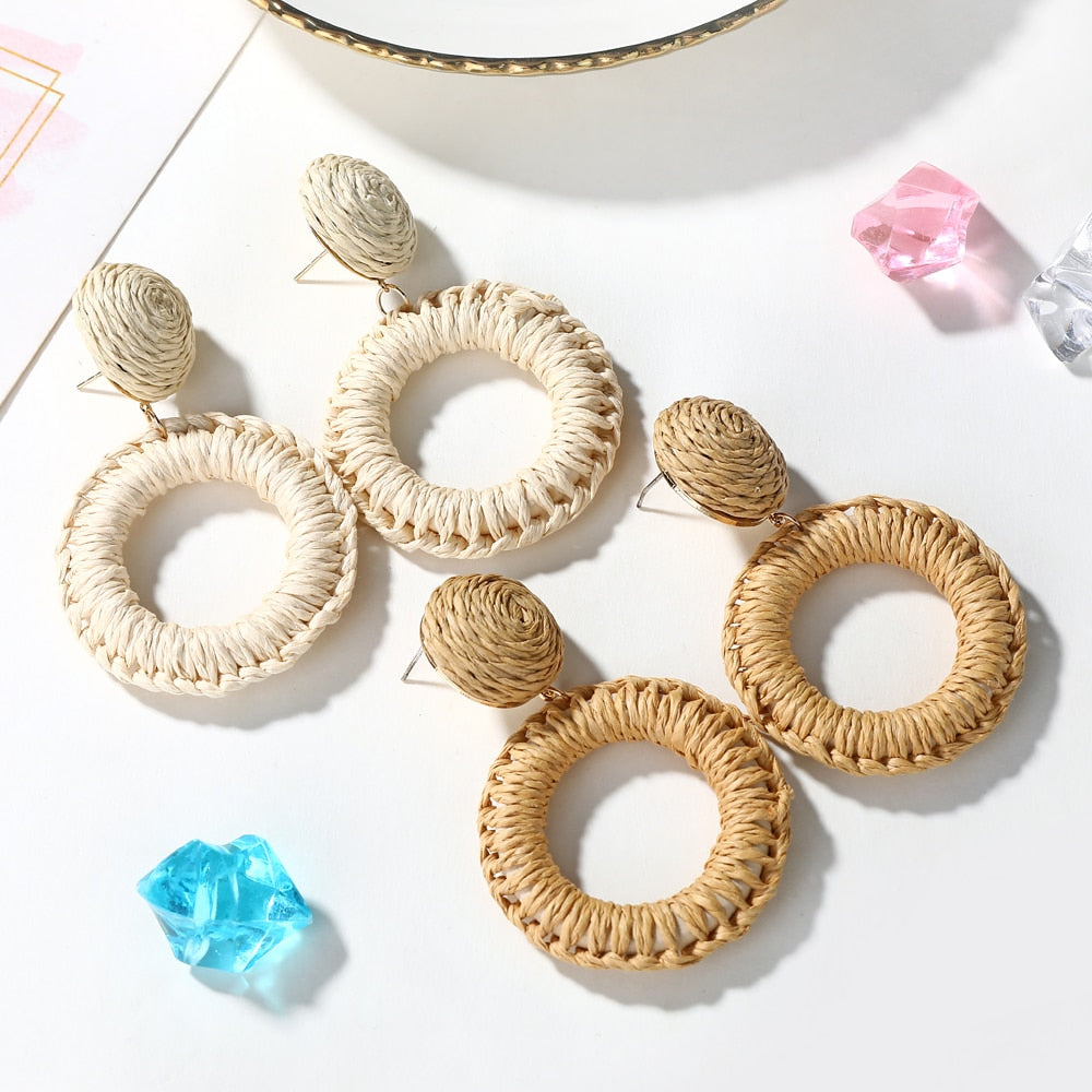 RATTAN KNITTED EARRINGS