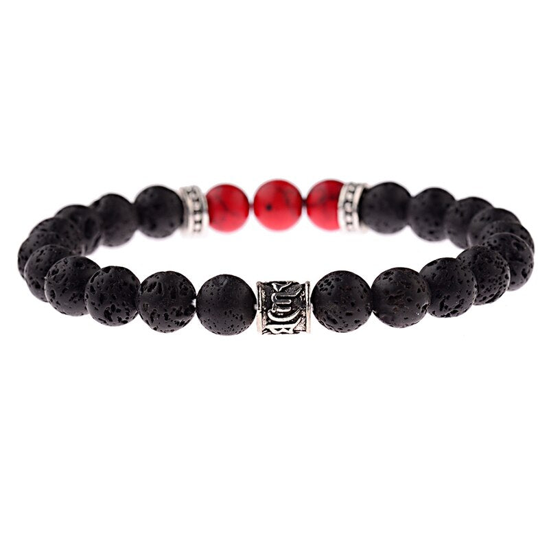 BRACELET RÉTRO EN PIERRE NOIRE ET BLANCHE