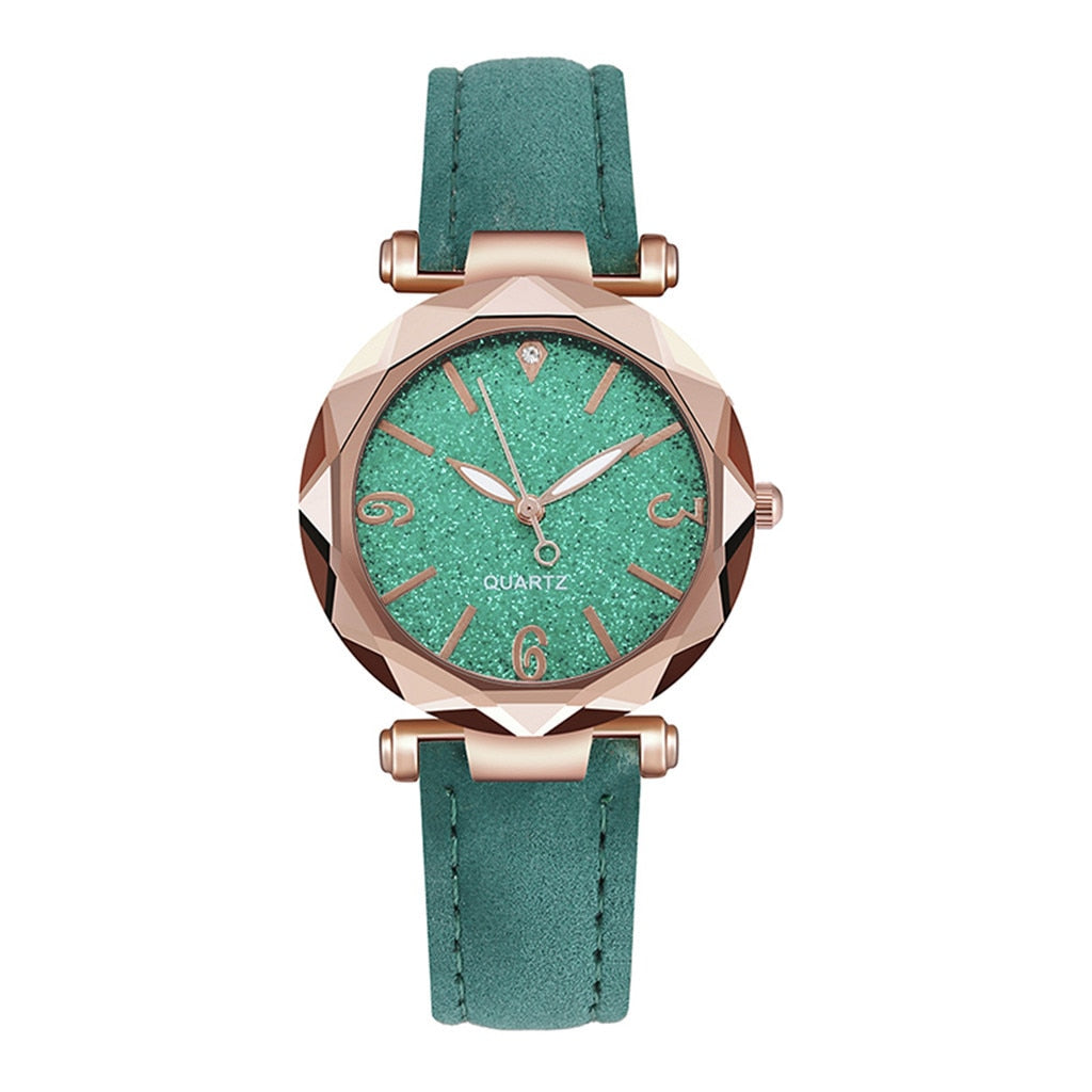 MONTRE-BRACELET EN CUIR ET CRISTAL POUR FEMMES - BOSSOUASHOP