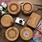 SAC À BANDOULIÈRE VINTAGE  EN ROTIN - BOSSOUASHOP