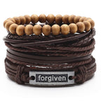 BRACELET EN CUIR 4 PIECES - UNISEXE - BOSSOUASHOP