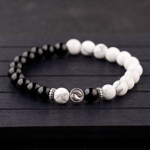 RETRO BLACK AND WHITE STONE BRACELET