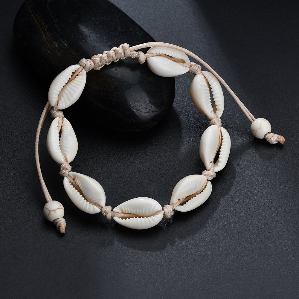 BRACELET DE CHEVILLE EN COQUILLAGE NATUREL