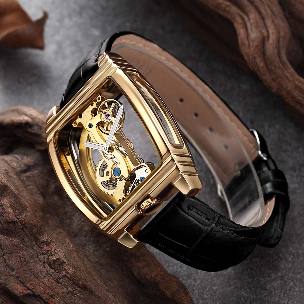 MONTRE MECANIQUE TRANSPARENTE ET AUTOMATIQUE POUR HOMMES - BOSSOUASHOP