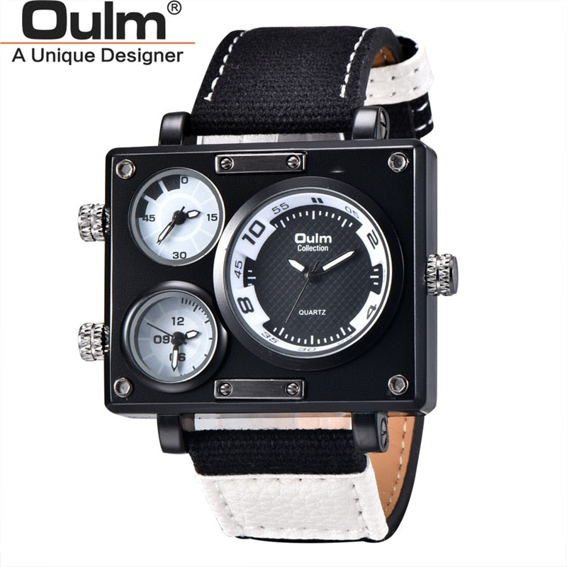 SPORTS QUARTZ WATCH WITH CANVAS STRAP FOR MEN 