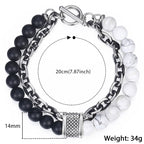 NATURAL MAP STONE BEADED BRACELET
