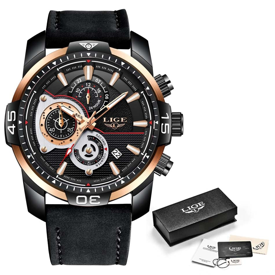 MONTRE TOP MARQUE DE LUXE EN CUIR - BOSSOUASHOP