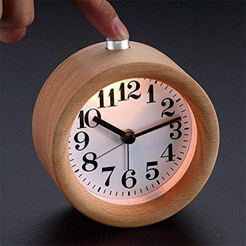 SMALL HANDMADE WOODEN ALARM CLOCK 