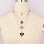 COLLIER BOHÊME FEUILLES MAIN BOUSSOLE ÉLÉPHANT