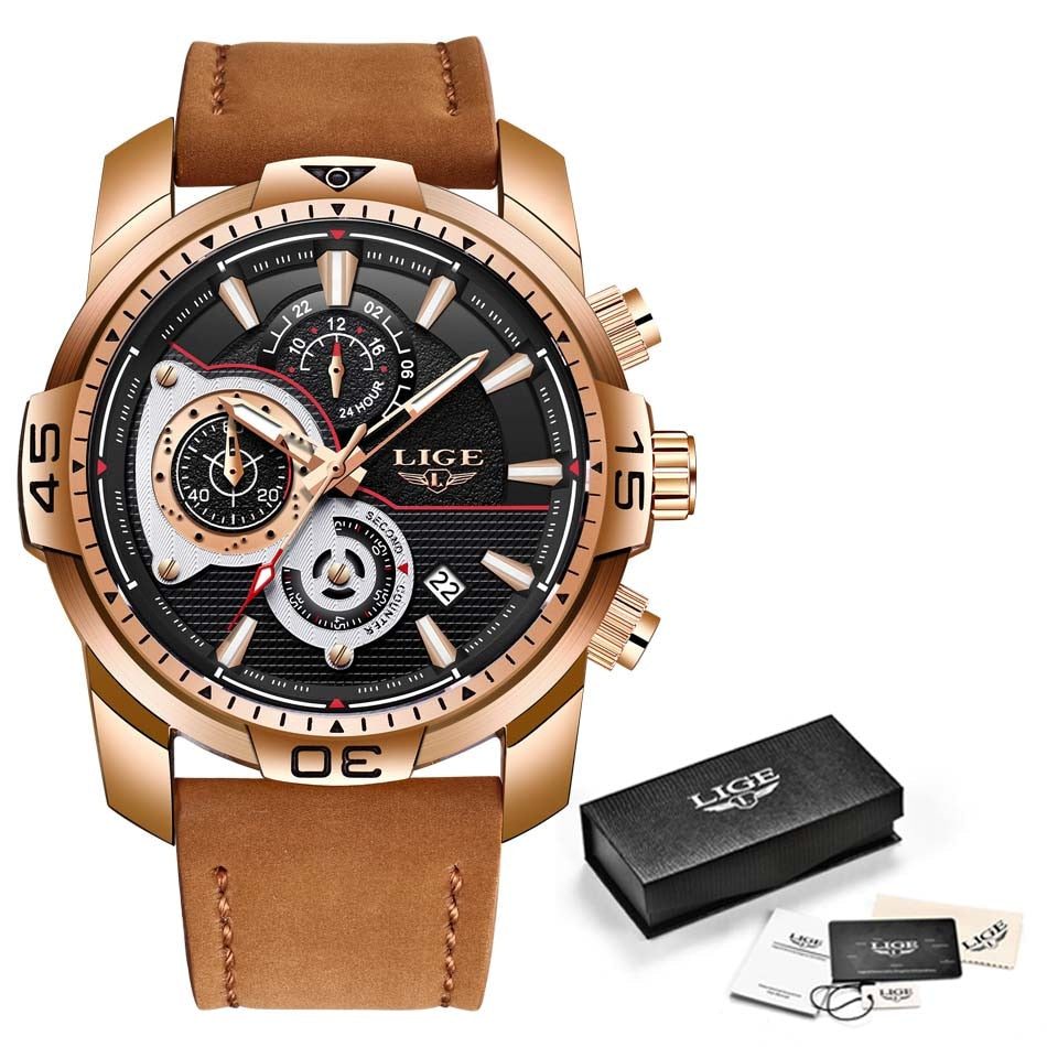 MONTRE TOP MARQUE DE LUXE EN CUIR - BOSSOUASHOP