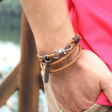 Charger l&#39;image dans la galerie, BRACELET TRESSÉ EN CUIR MARRON
