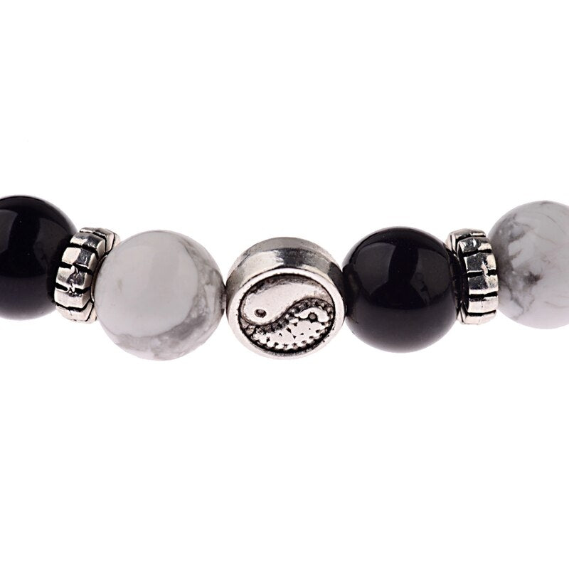 RETRO BLACK AND WHITE STONE BRACELET