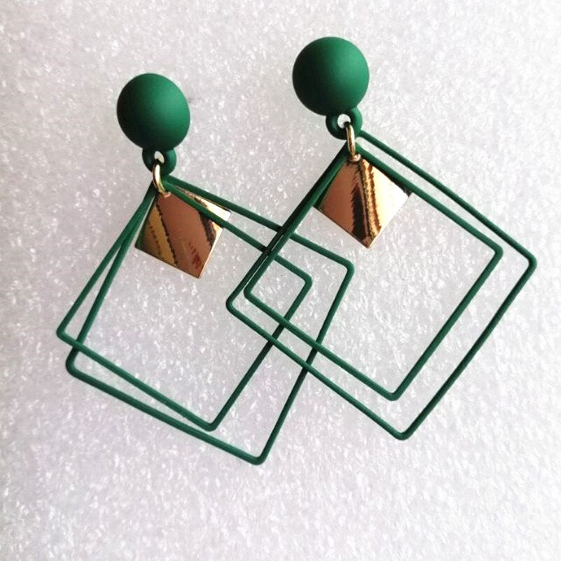 SQUARE GEOMETRIC SEQUIN EARRINGS 