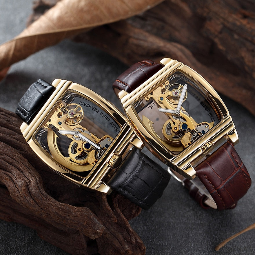 MONTRE MECANIQUE TRANSPARENTE ET AUTOMATIQUE POUR HOMMES - BOSSOUASHOP