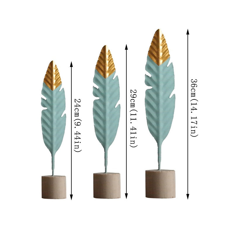 MINIATURE WOODEN FEATHER FIGURINES 