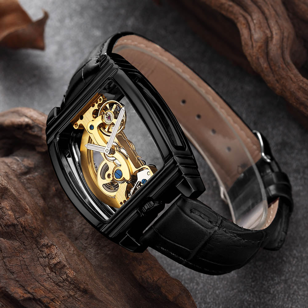 MONTRE MECANIQUE TRANSPARENTE ET AUTOMATIQUE POUR HOMMES - BOSSOUASHOP