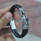 NEO-GOTHIC STYLE BRACELET IN GENUINE LEATHER 