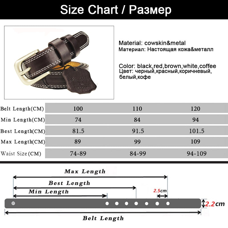 CEINTURE EN CUIR VÉRITABLE POUR FEMMES