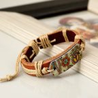 HANDMADE LEATHER RETRO HIPPIE BRACELET 