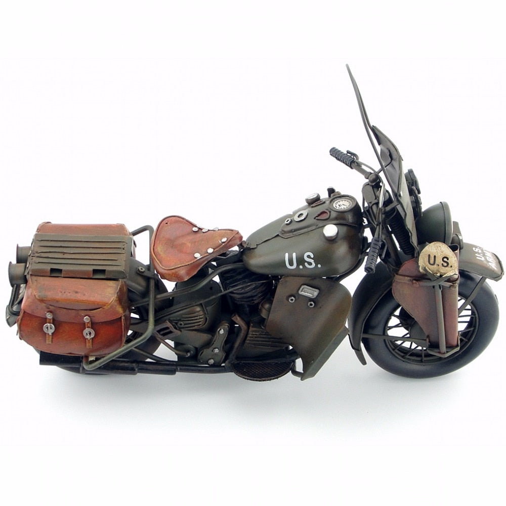 RETRO ANTIQUE MILITARY MOTORCYCLE MODEL 