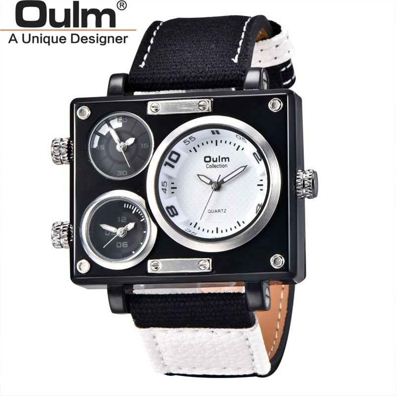 MONTRE SPORT  À QUARTZ AVEC BRACELET EN TOILE POUR HOMMES