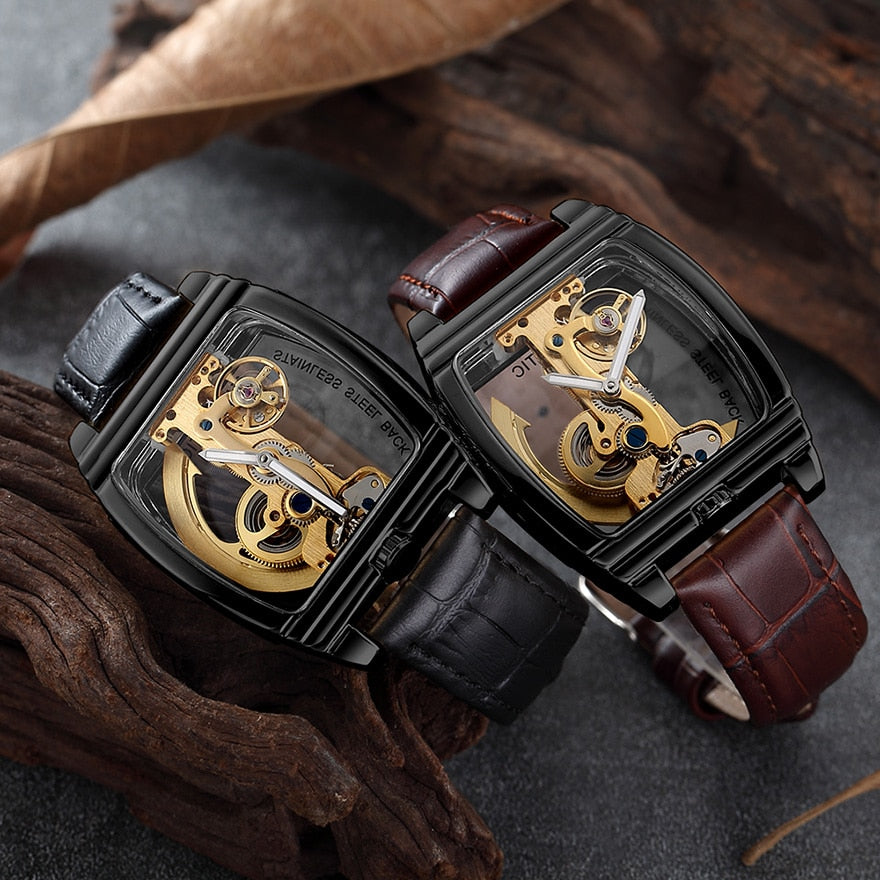 MONTRE MECANIQUE TRANSPARENTE ET AUTOMATIQUE POUR HOMMES - BOSSOUASHOP