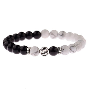 RETRO BLACK AND WHITE STONE BRACELET