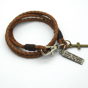 BRAIDED BRACELET IN BROWN LEATHER