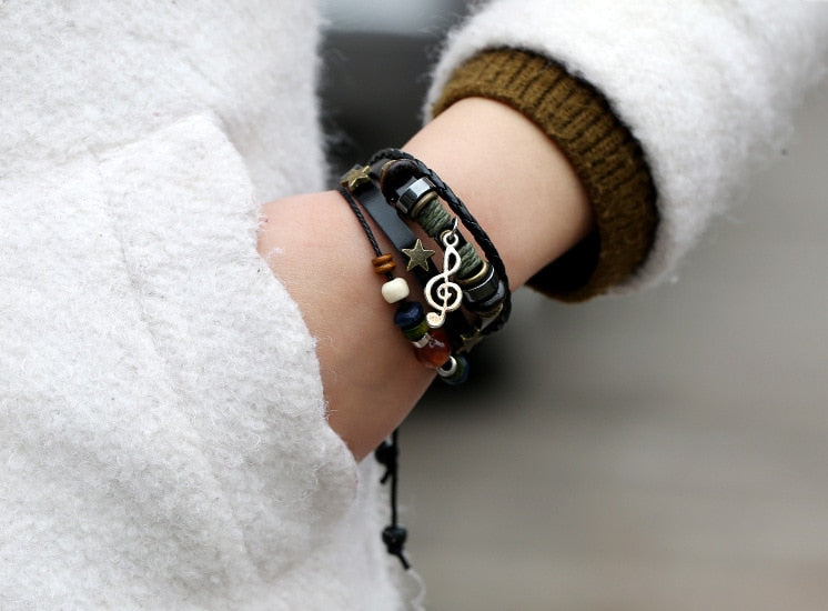 BRACELET EN CUIR TRESSÉ