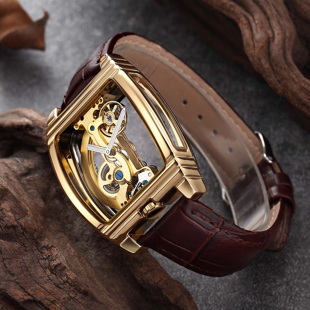 MONTRE MECANIQUE TRANSPARENTE ET AUTOMATIQUE POUR HOMMES - BOSSOUASHOP