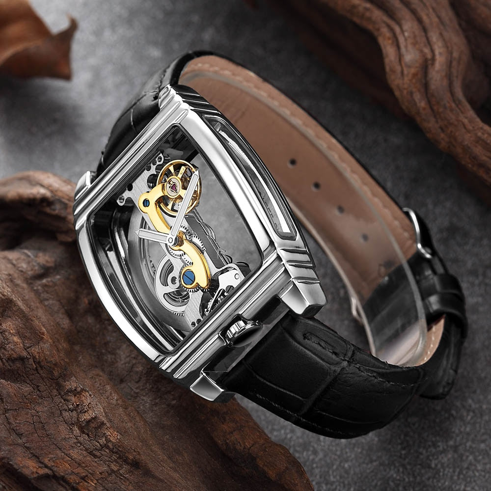 MONTRE MECANIQUE TRANSPARENTE ET AUTOMATIQUE POUR HOMMES - BOSSOUASHOP