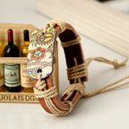 HANDMADE LEATHER RETRO HIPPIE BRACELET 