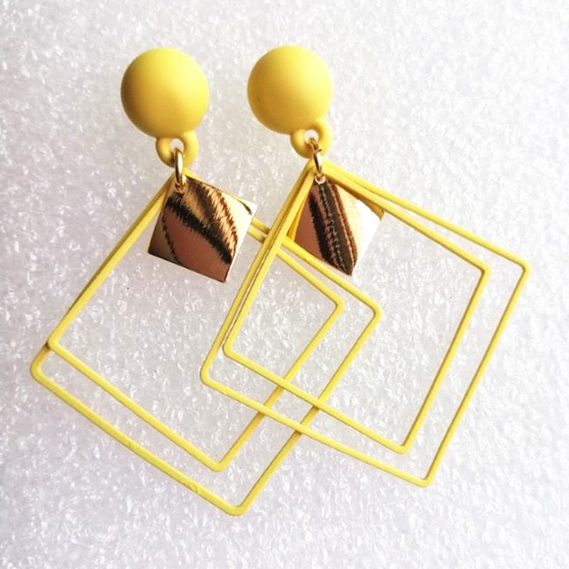 SQUARE GEOMETRIC SEQUIN EARRINGS 