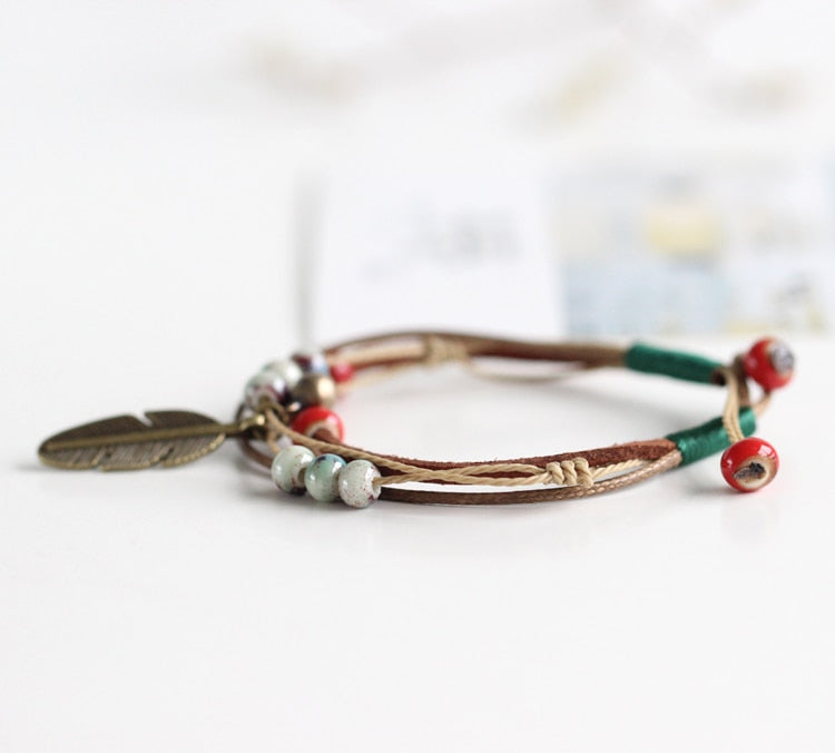 BRACELET VINTAGE DE STYLE ETHNIQUE FAIT À LA MAIN