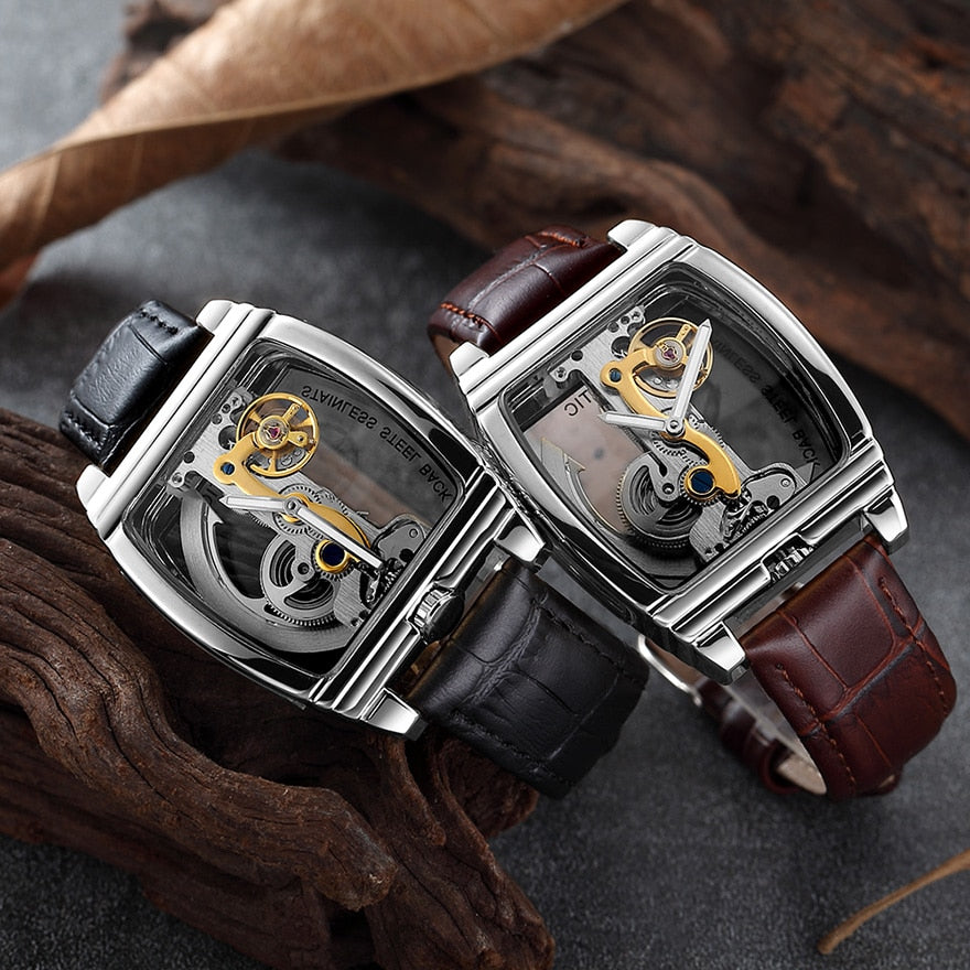 MONTRE MECANIQUE TRANSPARENTE ET AUTOMATIQUE POUR HOMMES - BOSSOUASHOP