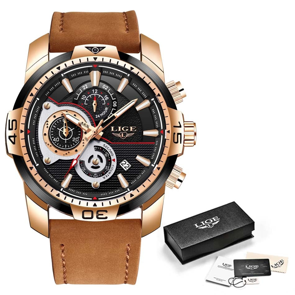 MONTRE TOP MARQUE DE LUXE EN CUIR - BOSSOUASHOP