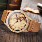 MONTRE -BRACELET EN BOIS IMITATION CERF-UNISEXE - BOSSOUASHOP