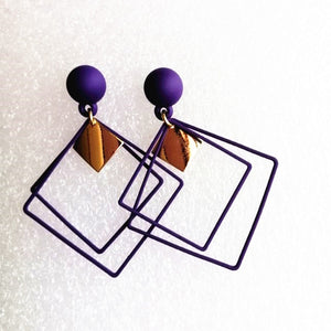 SQUARE GEOMETRIC SEQUIN EARRINGS 